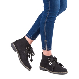 Super Mode Suede Knotted Boots black 2