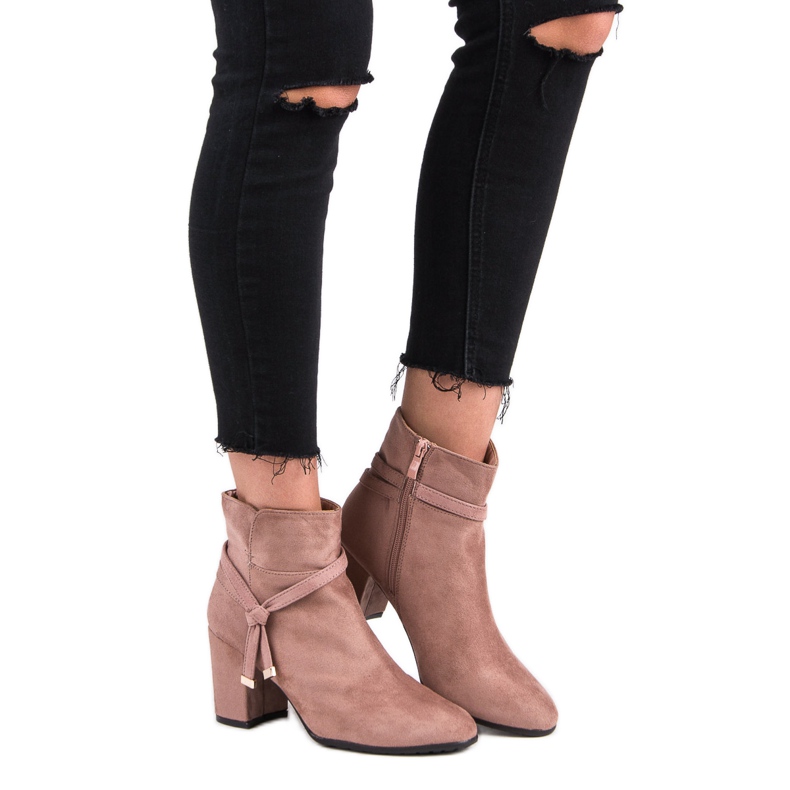 Suede powder boots pink 1
