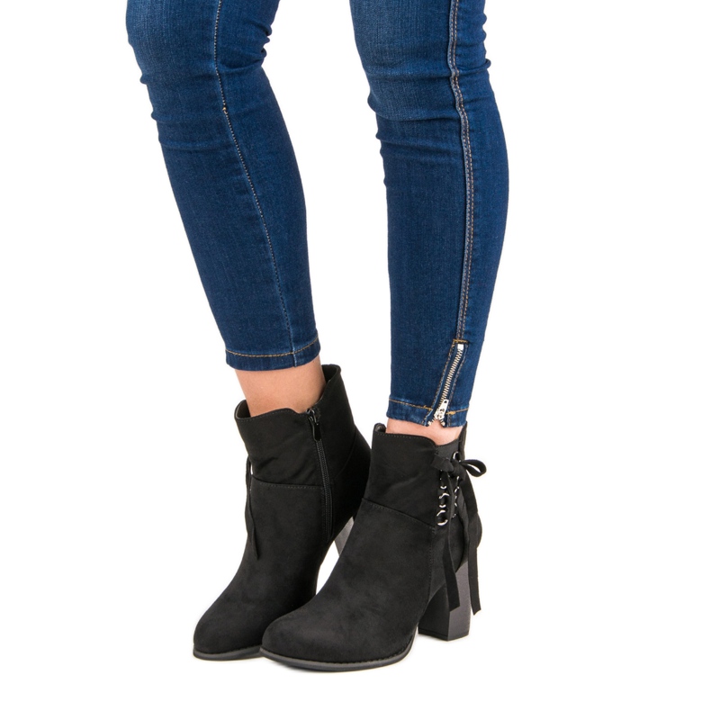 Super Mode Black ankle boots on the post 1