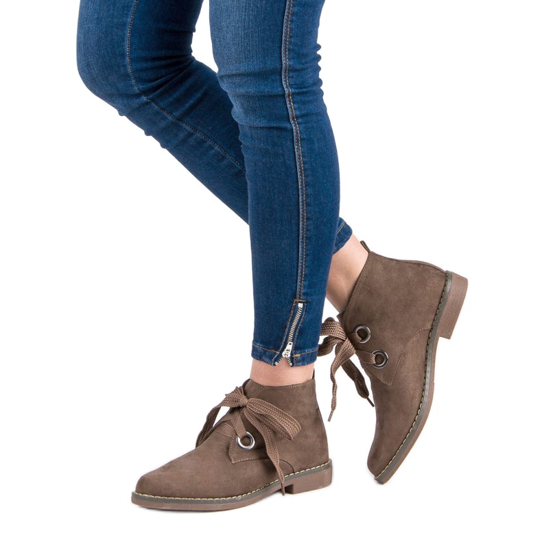 Super Mode Suede Knotted Boots brown 2