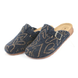 Felt slippers Inblu UA033 golden hearts navy blue 3 Felt slippers Inblu UA033 golden hearts navy blue 3