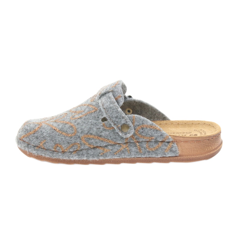 Felt slippers Inblu UA033 golden hearts grey yellow 2 Felt slippers Inblu UA033 golden hearts grey yellow 2