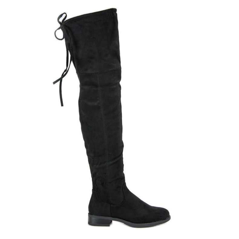 Black Thigh-boots On A Flat Heel 1