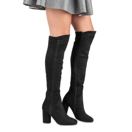 Queentina Over-the-knee boots on the post black 1