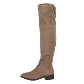 Cm Paris Thigh-high boots with beads brown 2