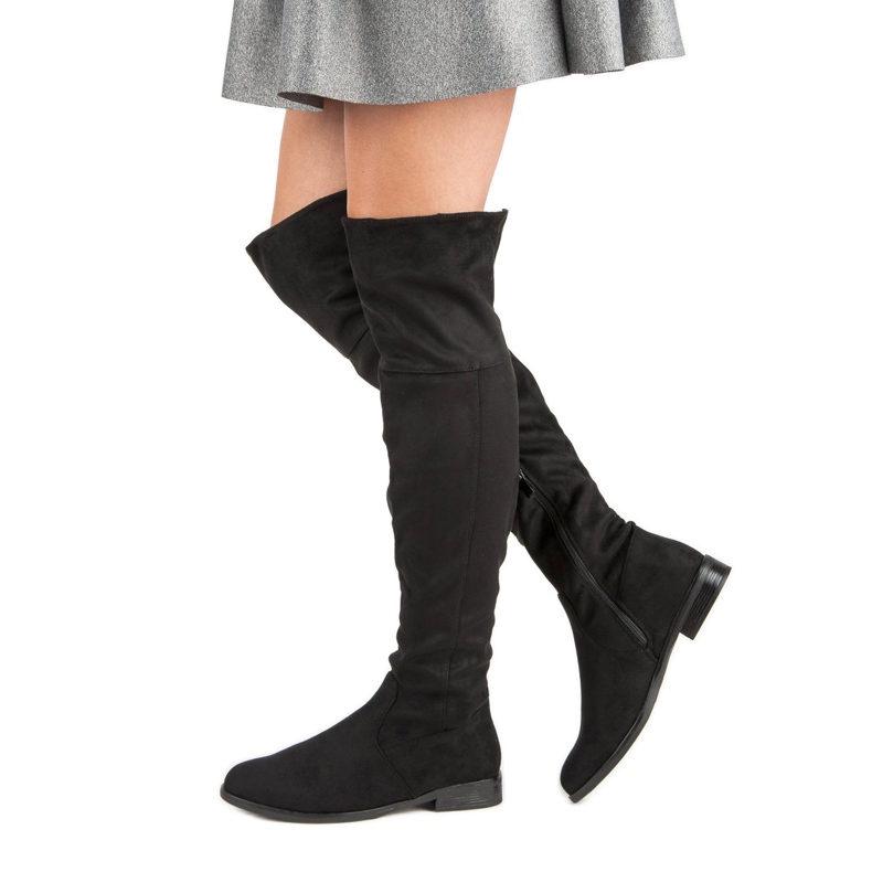 Super Me Over-the-knee boots with flat heels black 1