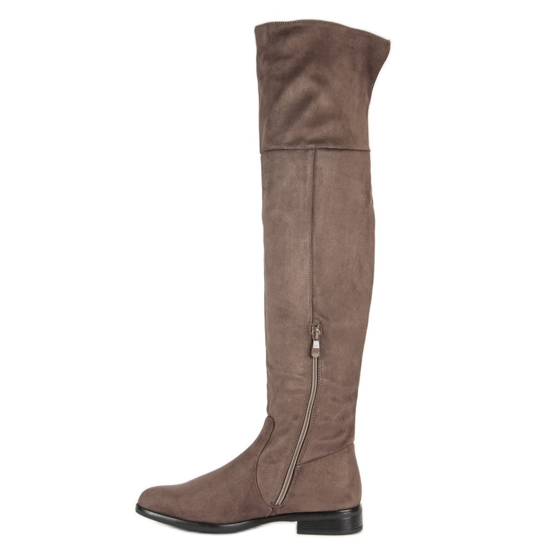 Super Me Over-the-knee boots on a flat heel brown 2