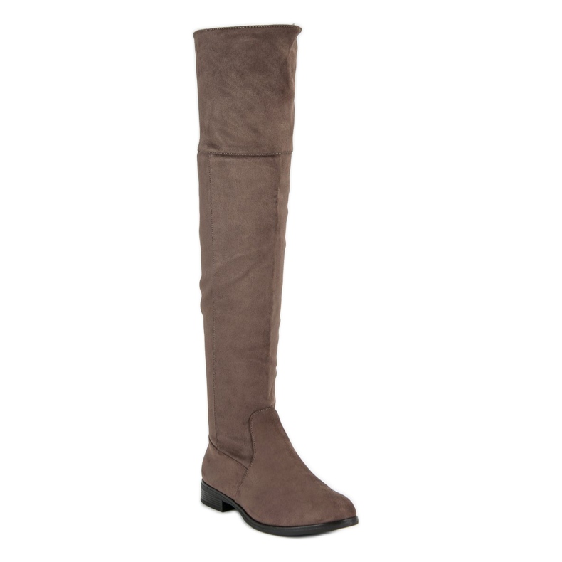 Super Me Over-the-knee boots on a flat heel brown 1