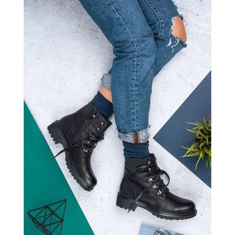 Janessa Black lace-up workers 1