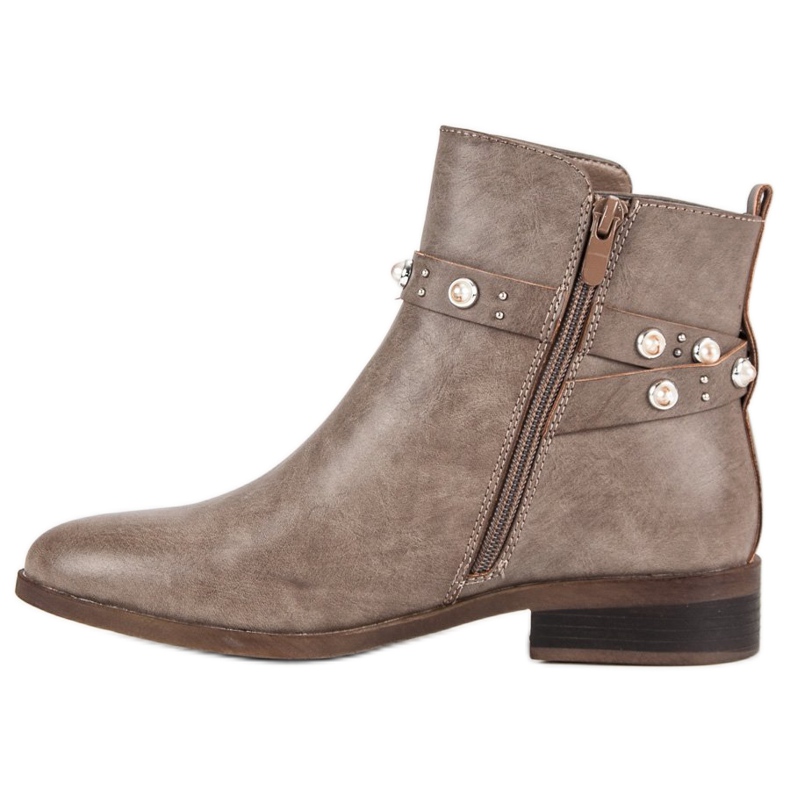 Super Mode Boots With Pearls brown 1