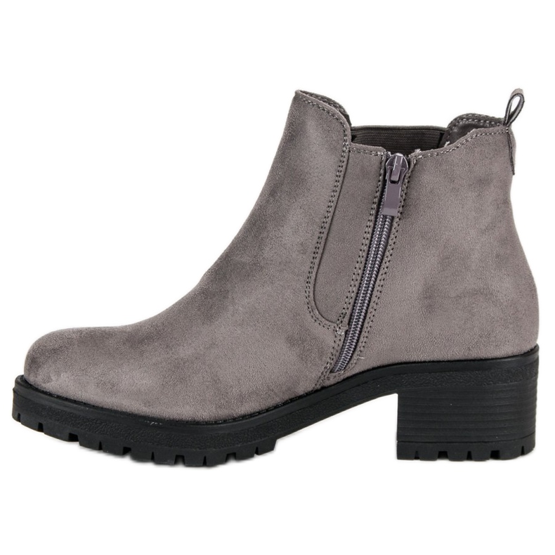 Ideal Shoes Gray Chelsea boots on a flat heel grey 1