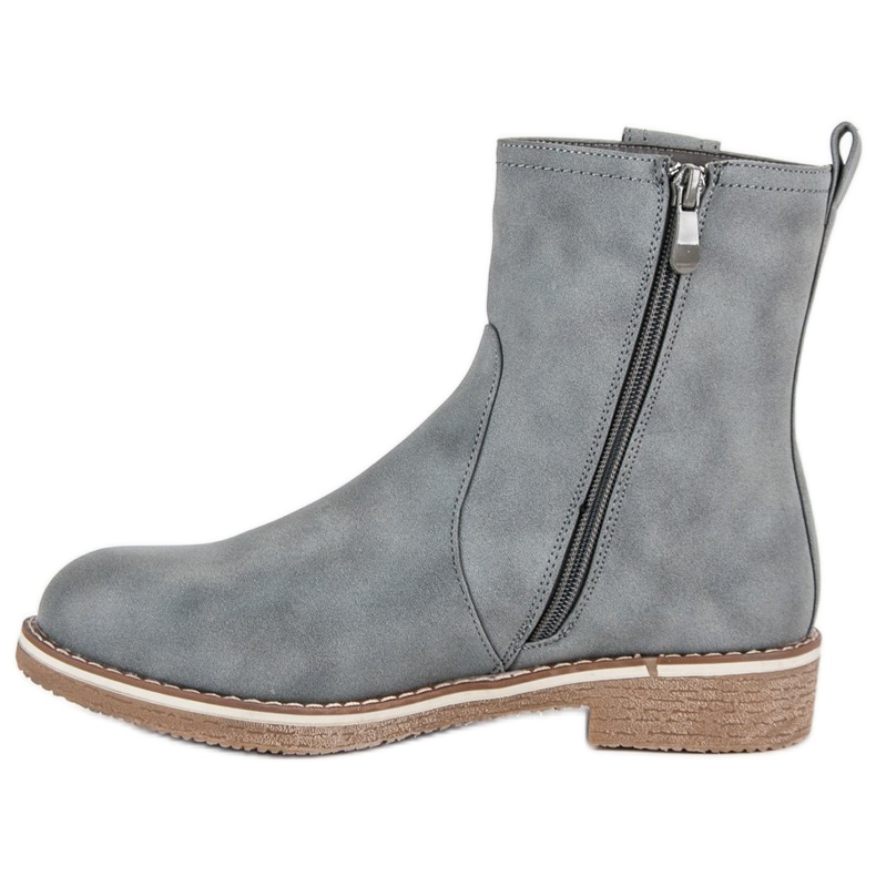 Super Me Comfortable boots on a flat heel grey 1