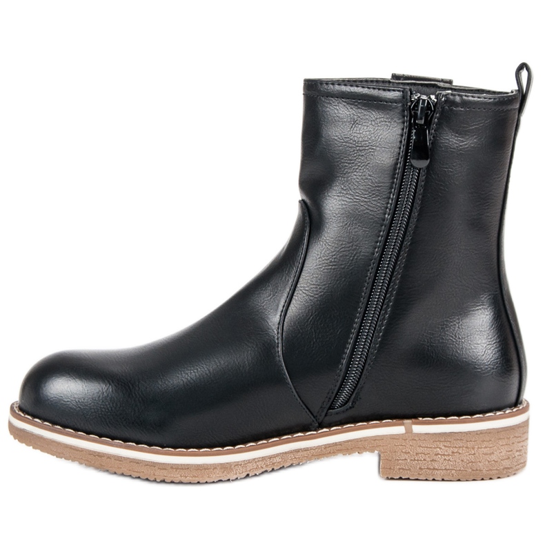 Super Me Comfortable boots on a flat heel black 1