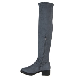 Queentina Suede Over The Knee Boots grey 1 Queentina Suede Over The Knee Boots grey 1