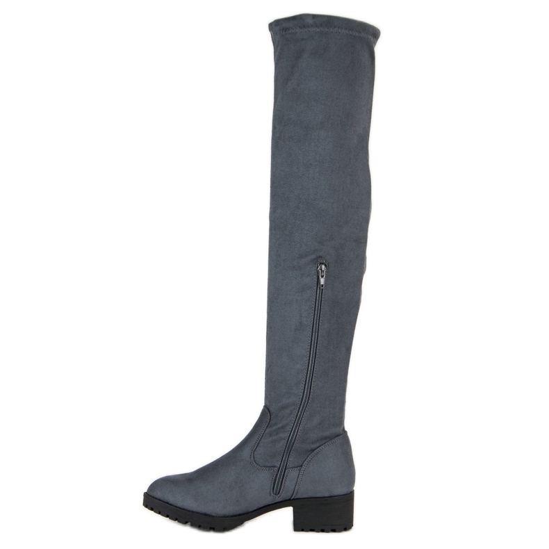 Queentina Suede Over The Knee Boots grey 1 Queentina Suede Over The Knee Boots grey 1