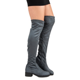 Queentina Suede Over The Knee Boots grey 2 Queentina Suede Over The Knee Boots grey 2