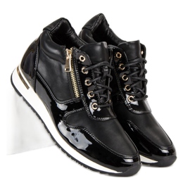 J. Star Lace-up Sneakers With A Zipper black 2
