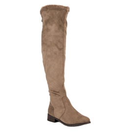 Cm Paris Over-the-knee boots with fur brown 1