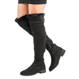 Cm Paris Over-the-knee boots with fur black 2 Cm Paris Over-the-knee boots with fur black 2