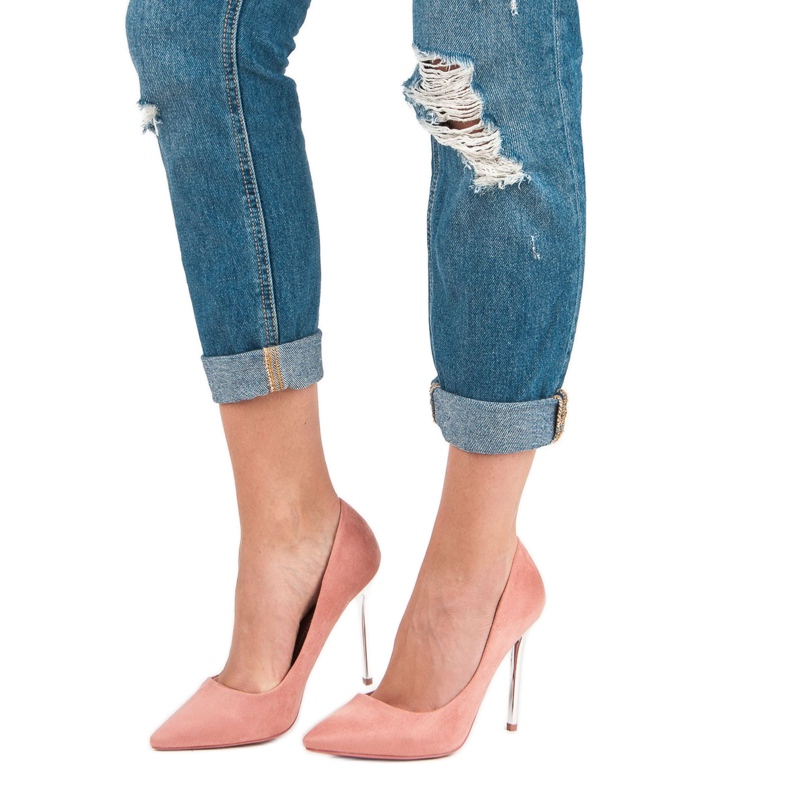 Seastar Powder Suede Heels pink 1