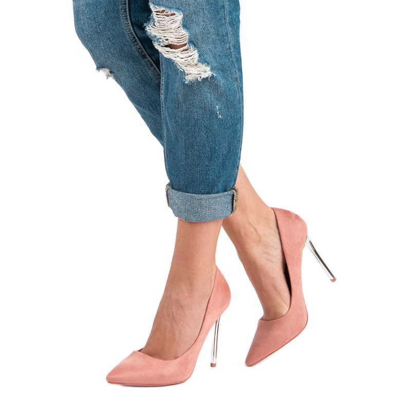 Seastar Powder Suede Heels pink 2