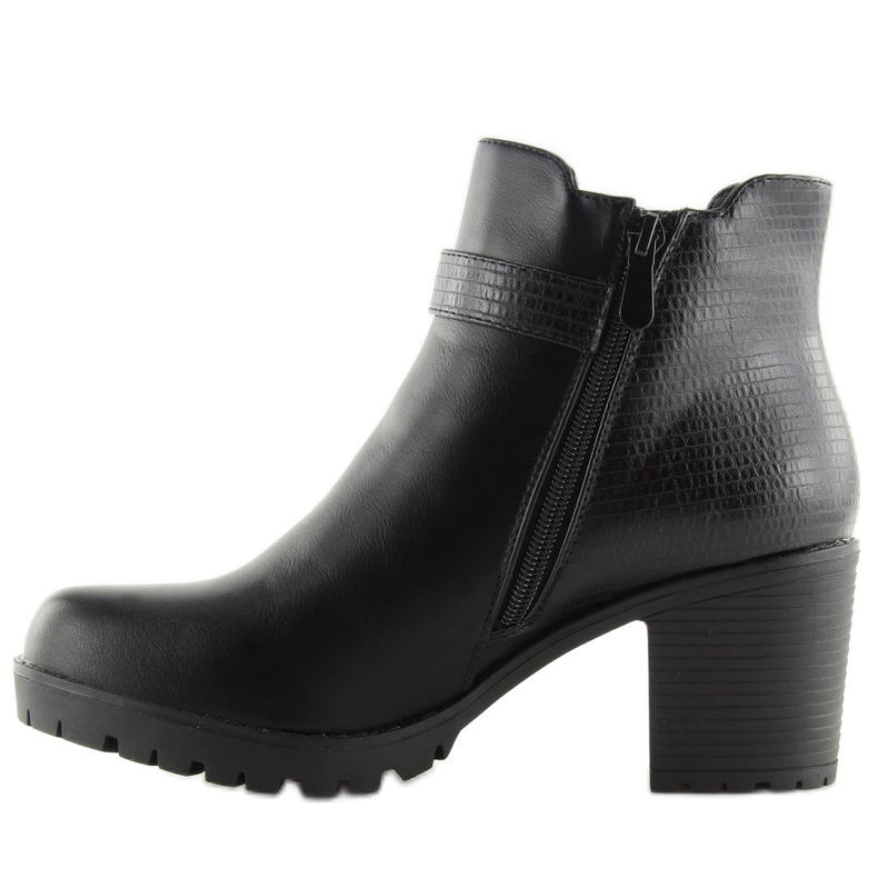 Black boots with wide heels black 18001-6 Black 2