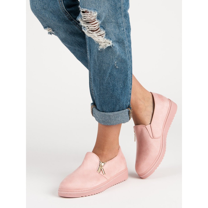 Pink Suede Slipons 2