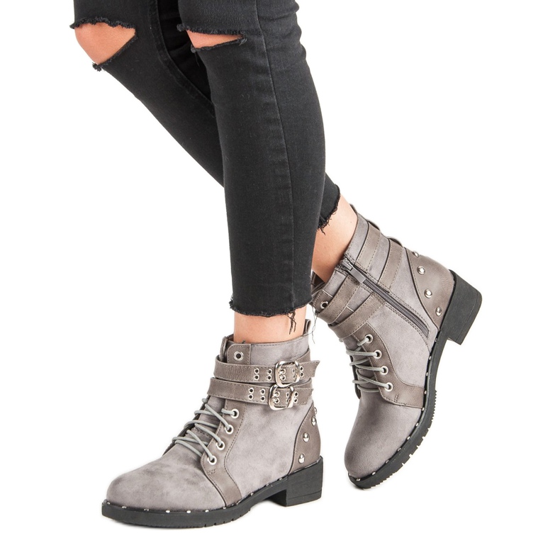 Clowse Fashionable workery boots grey 2