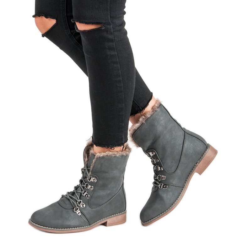 Queentina Boots with fur grey 2