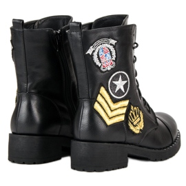 Diamantique Black Military Boots 2