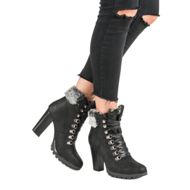 Cm Paris Lace-up Booties On A Post black 1