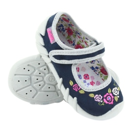 Befado children's shoes ballerinas slippers 109P170 grey navy blue 3