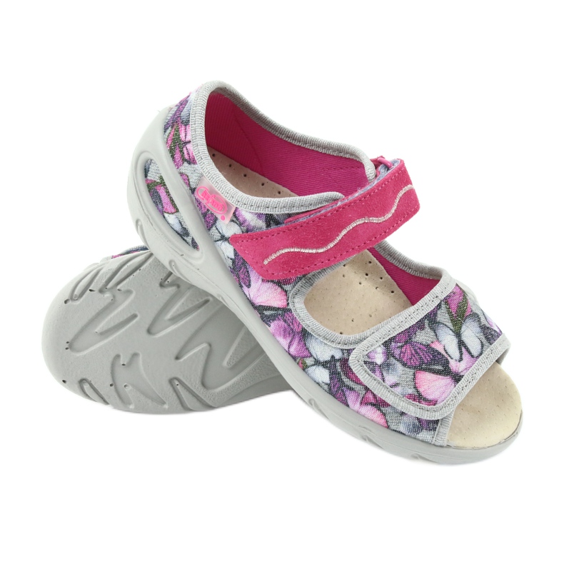 Befado children's shoes sandals leather insole 433X029 violet grey pink 3 Befado children's shoes sandals leather insole 433X029 violet grey pink 3
