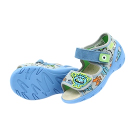 Befado children's shoes pu 433P031 slippers blue grey 5