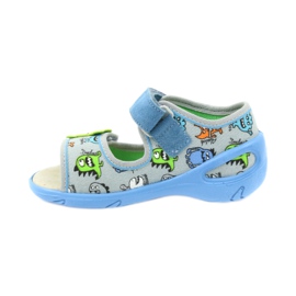 Befado children's shoes pu 433P031 slippers blue grey 2 Befado children's shoes pu 433P031 slippers blue grey 2