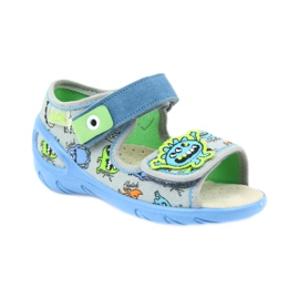 Befado children's shoes pu 433P031 slippers blue grey 1