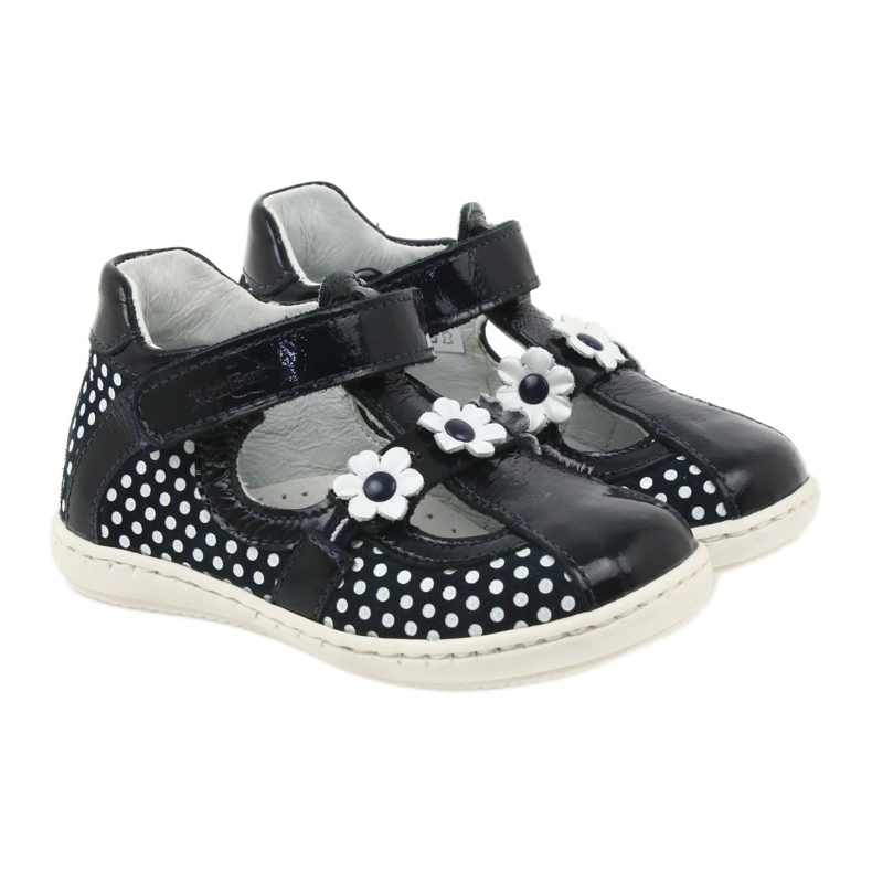 Girls' leather ballerinas with white dots 267 RenBut blue 4 Girls' leather ballerinas with white dots 267 RenBut blue 4