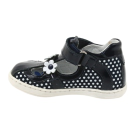 Girls' leather ballerinas with white dots 267 RenBut blue 2 Girls' leather ballerinas with white dots 267 RenBut blue 2
