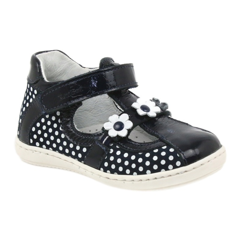 Girls' leather ballerinas with white dots 267 RenBut blue 1 Girls' leather ballerinas with white dots 267 RenBut blue 1