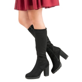 Super Mode Suede Platform Boots black 2