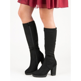 Super Mode Suede Platform Boots black 1