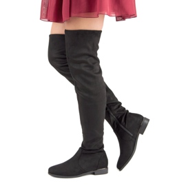 SDS Suede thigh boots black 2