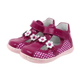 Polka dot ballerinas with flowers Ren But 267 pink white 3