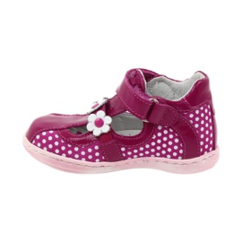 Polka dot ballerinas with flowers Ren But 267 pink white 2