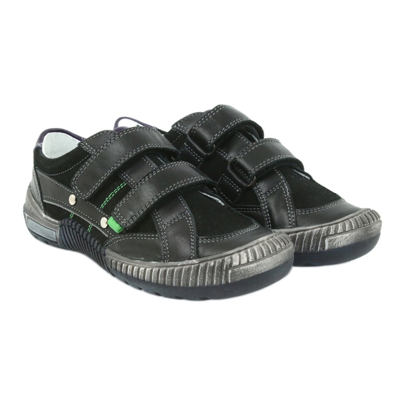 Boys' shoes Bartek 55287 black grey green 4