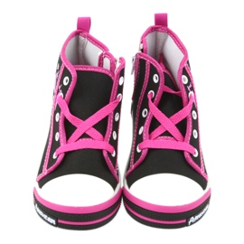 American Club Black sneakers children's shoes with a zipper American TEN13 blue pink 4
