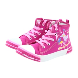 American Club Pink sneakers with a zipper American TEN13 blue 3