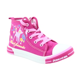 American Club Pink sneakers with a zipper American TEN13 blue 1