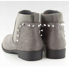 Suede Chelsea boots with F175 Gray studs grey 1
