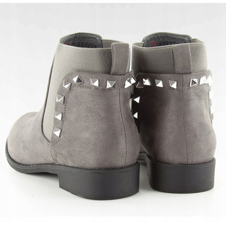 Suede Chelsea boots with F175 Gray studs grey 1